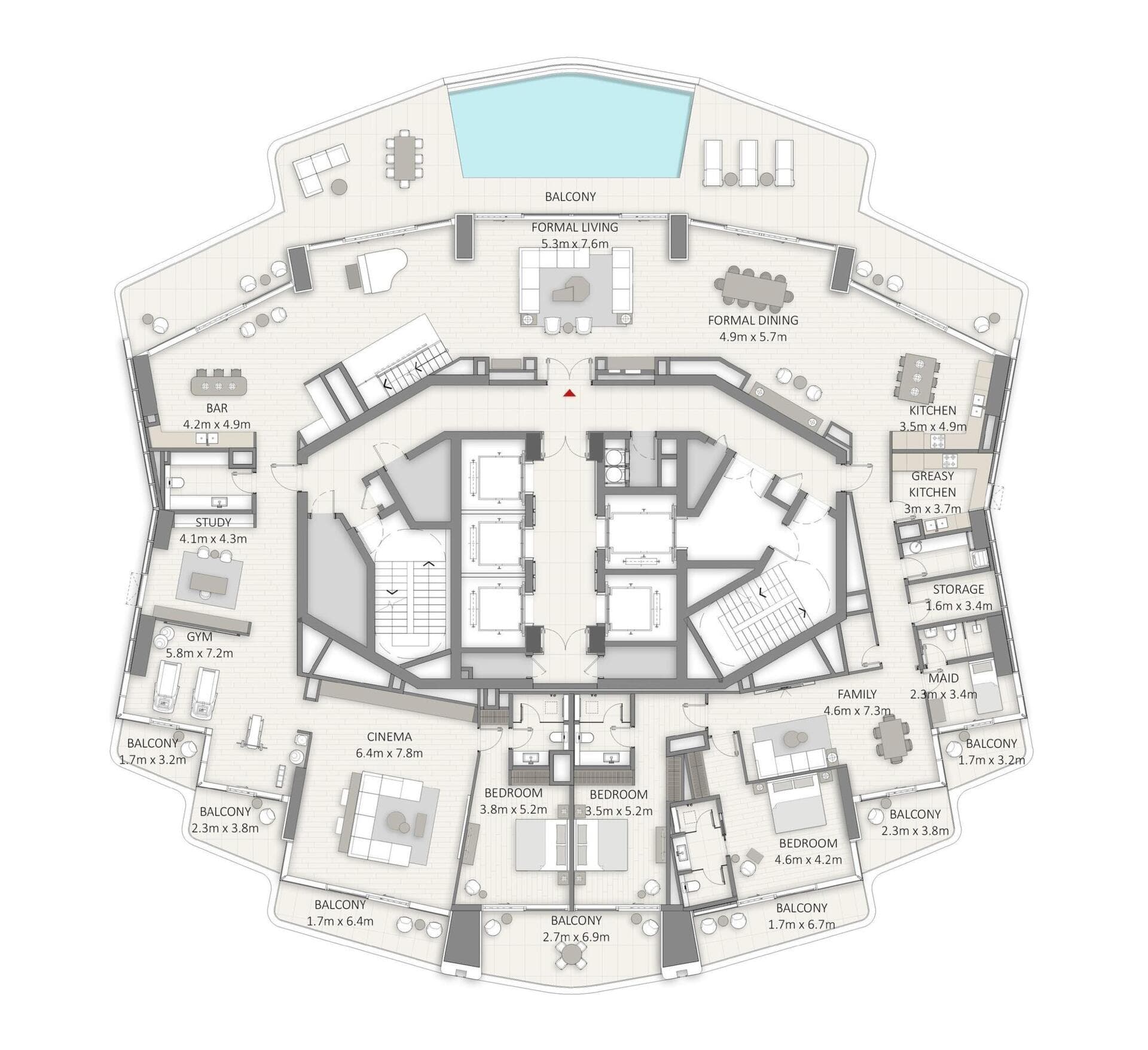 5 Bedroom Duplex Superlux Penthouse