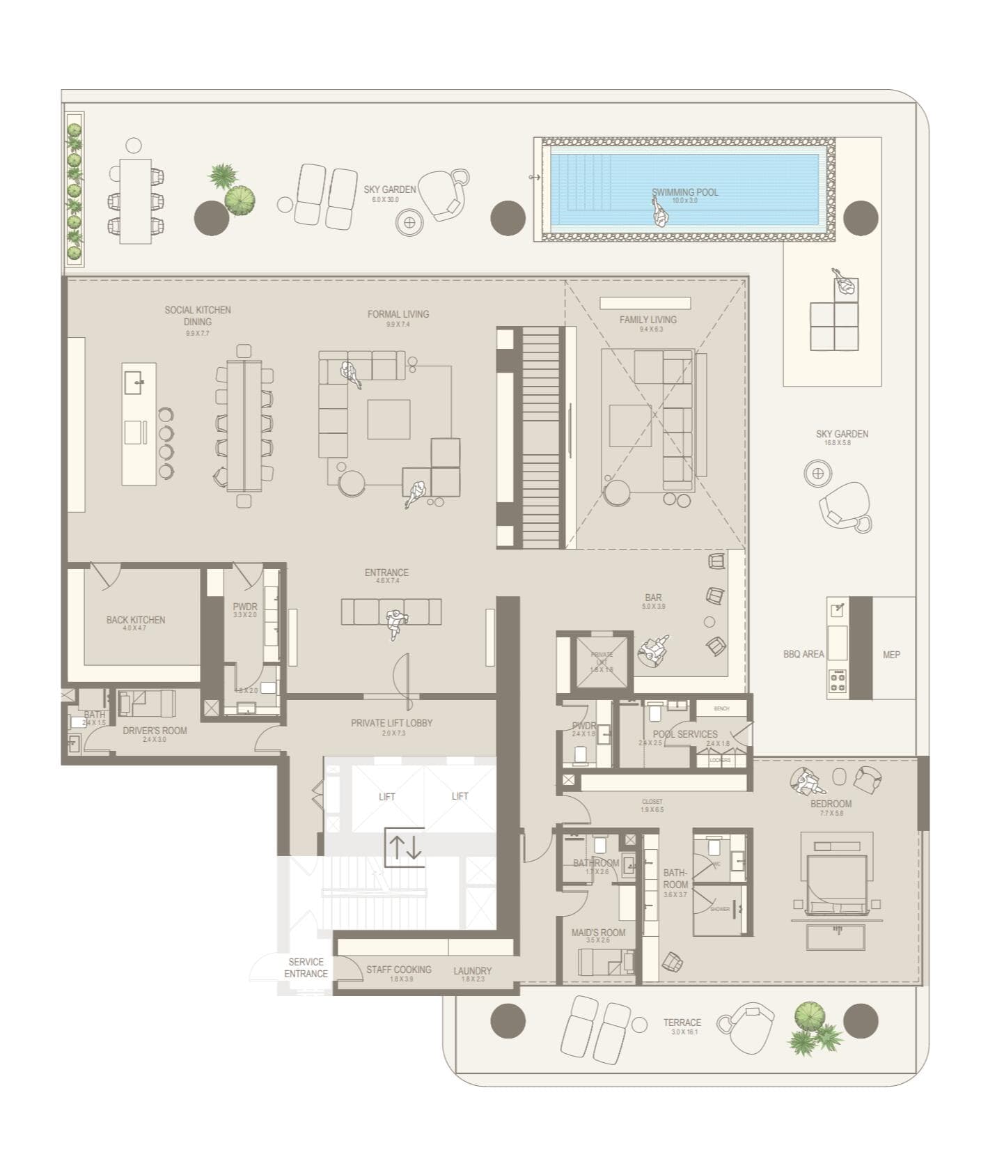 5 Bedroom Signature Duplex Villa