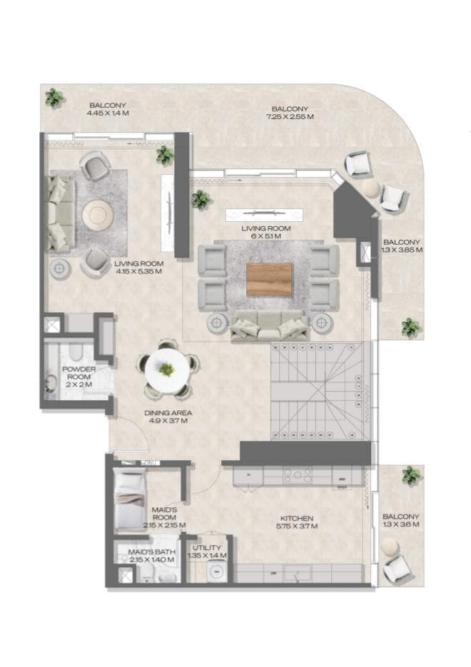 3 Bedroom Duplex + Maid Type B