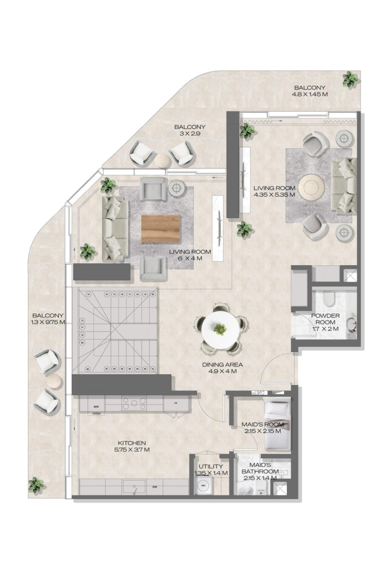 3 Bedroom Duplex + Maid Type A