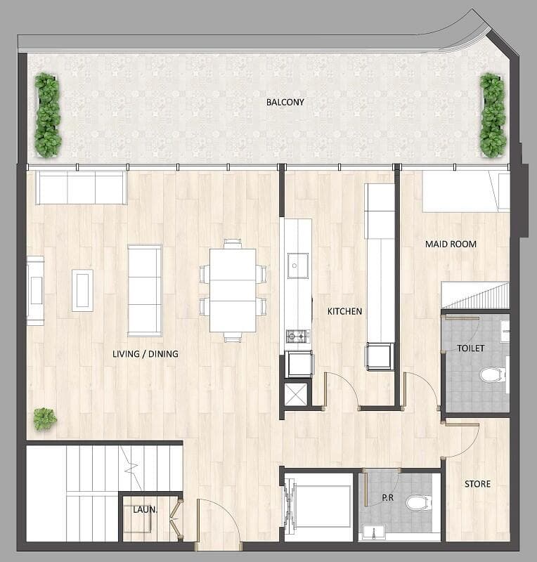 3 Bedroom Duplex Sky Villa Type A
