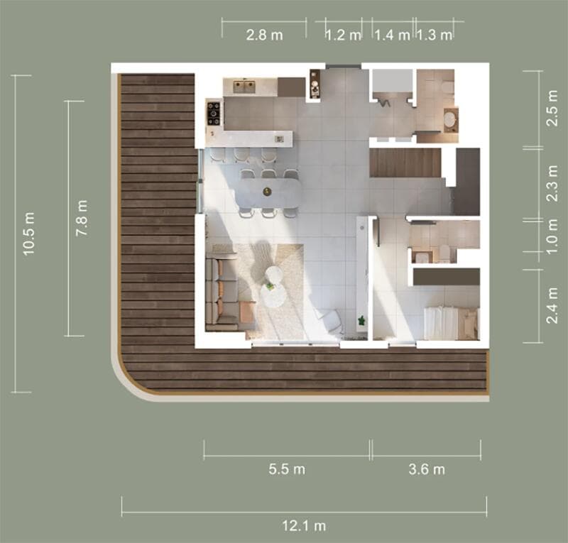 3 Bedroom Duplex + Maid room