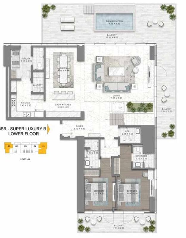 5 Bedroom Duplex Type B